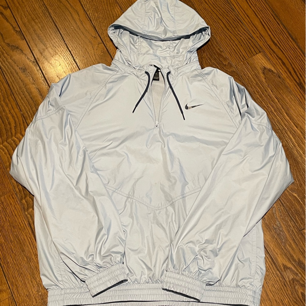 Nike Shield Running Jacket, Light Blue/ Grey